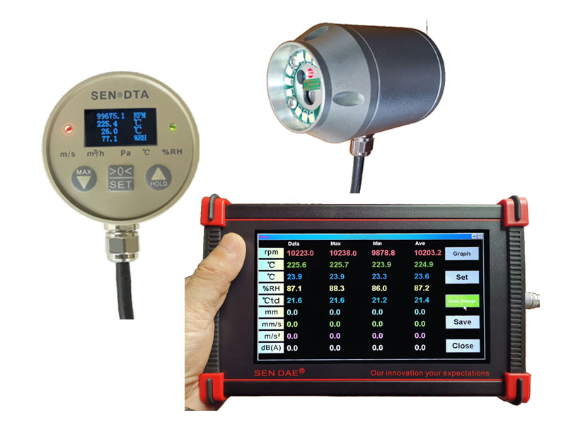 超 高转速+频闪+温湿度综合传感变送控制仪